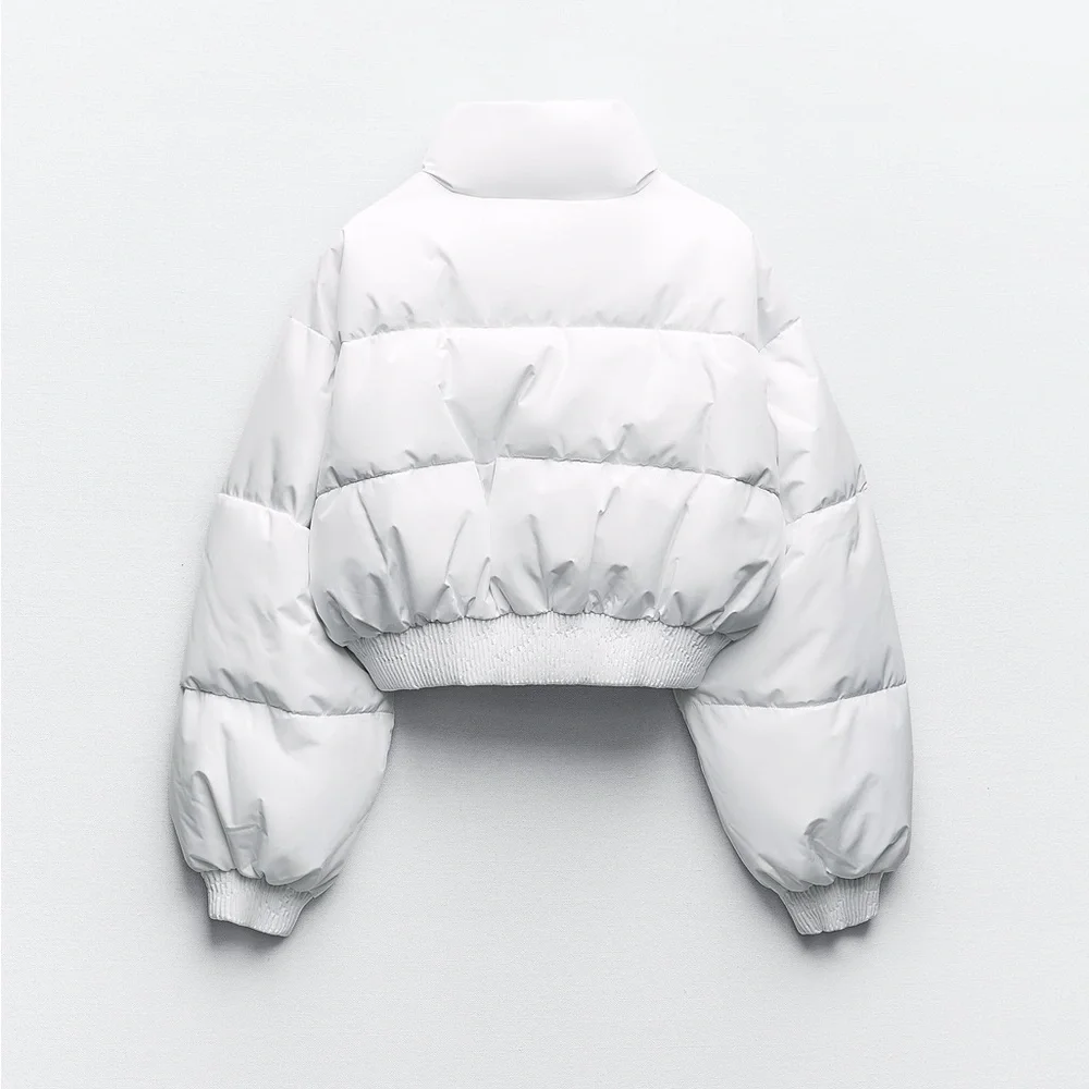 Zara Water And Wind Protection Cropped Puffer Anorak White Crop Jacket Small - Picture 3 of 12
